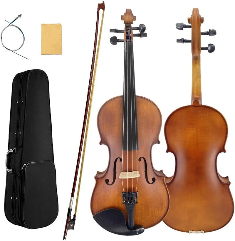 ModouString 15 inch Viola with Spruce Top, Maple Back, Ebony Fittings,Bow,Case Acoustic Viola 4 String for Students & Adults Soild Wood - Image 1